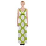 Spring Green Polkadot Maxi Thigh Split Dress