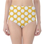 Sunny Yellow Polkadot High-Waist Bikini Bottoms