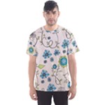 Whimsical Flowers Blue Men s Sport Mesh Tee