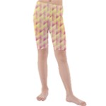 Geometric Pink & Yellow  Kid s Mid Length Swim Shorts