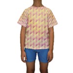 Geometric Pink & Yellow  Kid s Short Sleeve Swimwear