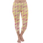 Geometric Pink & Yellow  Capri Winter Leggings 