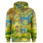 Golden Days, Abstract Yellow Azure Tranquility Men s Zipper Hoodie