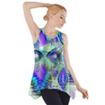 Abstract Peacock Celebration, Golden Violet Teal Side Drop Tank Tunic