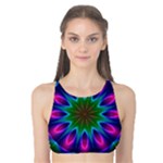 Star Of Leaves, Abstract Magenta Green Forest Tank Bikini Top