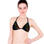 Abstract Rainbow Lily, Colorful Mystical Flower  Bikini Top