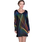 Abstract Rainbow Lily, Colorful Mystical Flower  Long Sleeve Nightdress