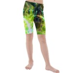 Dawn Of Time, Abstract Lime & Gold Emerge Kid s Mid Length Swim Shorts