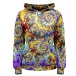 Desert Winds, Abstract Gold Purple Cactus  Women s Pullover Hoodie