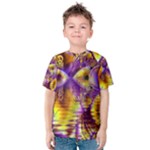 Golden Violet Crystal Palace, Abstract Cosmic Explosion Kid s Cotton Tee