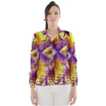 Golden Violet Crystal Palace, Abstract Cosmic Explosion Wind Breaker (Women)