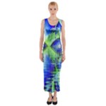 Irish Dream Under Abstract Cobalt Blue Skies Fitted Maxi Dress