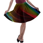 Liquid Rainbow, Abstract Wave Of Cosmic Energy  A-line Skater Skirt