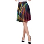 Peacock Symphony, Abstract Rainbow Music A-Line Skirt