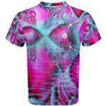Ruby Red Crystal Palace, Abstract Jewels Men s Cotton Tee