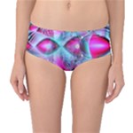 Ruby Red Crystal Palace, Abstract Jewels Mid-Waist Bikini Bottoms