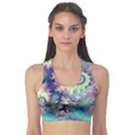 Violet Teal Sea Shells, Abstract Underwater Forest (purple Sea Horse, Abstract Ocean Waves  Sports Bra