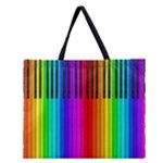Rainbow Piano Keyboard  Zipper Large Tote Bag
