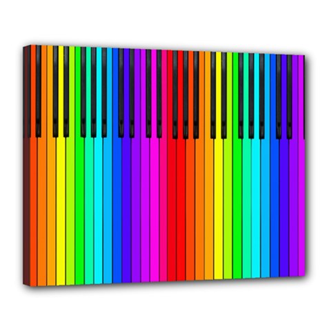 Rainbow Piano Keyboard  Canvas 20  x 16  (Stretched) from UrbanLoad.com