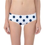 Polka Dots - Oxford Blue on White Classic Bikini Bottoms