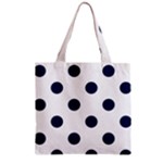 Polka Dots - Oxford Blue on White Zipper Grocery Tote Bag