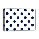 Polka Dots - Oxford Blue on White Deluxe Canvas 18  x 12  (Stretched)
