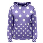Polka Dots - White on Ube Violet Women s Pullover Hoodie