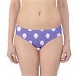 Polka Dots - White on Ube Violet Hipster Bikini Bottoms