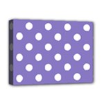 Polka Dots - White on Ube Violet Deluxe Canvas 16  x 12  (Stretched)