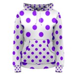 Polka Dots - Violet on White Women s Pullover Hoodie