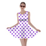 Polka Dots - Violet on White Skater Dress
