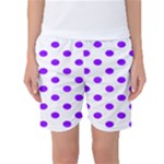 Polka Dots - Violet on White Women s Basketball Shorts