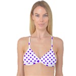Polka Dots - Violet on White Reversible Tri Bikini Top