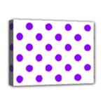 Polka Dots - Violet on White Deluxe Canvas 16  x 12  (Stretched)