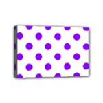 Polka Dots - Violet on White Mini Canvas 6  x 4  (Stretched)