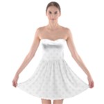 Polka Dots - White Smoke on White Strapless Bra Top Dress