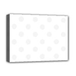 Polka Dots - White Smoke on White Deluxe Canvas 16  x 12  (Stretched)