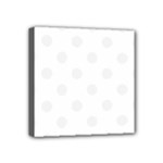 Polka Dots - White Smoke on White Mini Canvas 4  x 4  (Stretched)