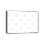 Polka Dots - White Smoke on White Mini Canvas 6  x 4  (Stretched)