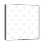Polka Dots - White Smoke on White Mini Canvas 8  x 8  (Stretched)