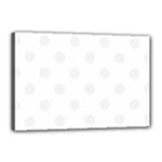 Polka Dots - White Smoke on White Canvas 18  x 12  (Stretched)