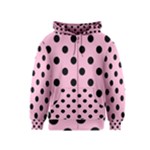 Polka Dots - Black on Cotton Candy Pink Kid s Zipper Hoodie