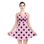 Polka Dots - Black on Cotton Candy Pink Reversible Skater Dress
