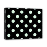 Polka Dots - Pastel Green on Black Canvas 10  x 8  (Stretched)