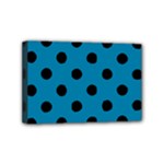 Polka Dots - Black on Cerulean Mini Canvas 6  x 4  (Stretched)