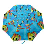 Happy day - blue Folding Umbrellas