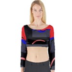 Geometrical abstraction Long Sleeve Crop Top