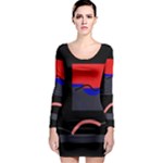 Geometrical abstraction Long Sleeve Bodycon Dress