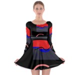 Geometrical abstraction Long Sleeve Skater Dress