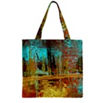 Autumn Landscape Impressionistic Design Zipper Grocery Tote Bag